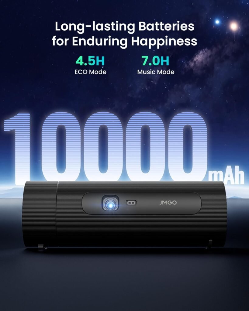 Brand Digger JMGO PicoFlix GTV, Netflix Projector, Mini Portable Projector, Wifi Bluetooth, 1080P, 4.5H Battery, Outdoor Projector, 3D Movie Projector, 150", Gimbal Auto Image Correction, 420 ISO Lumens, HDR10, 10W DD+, Portable Projector, Home Theater, Streaming Projector