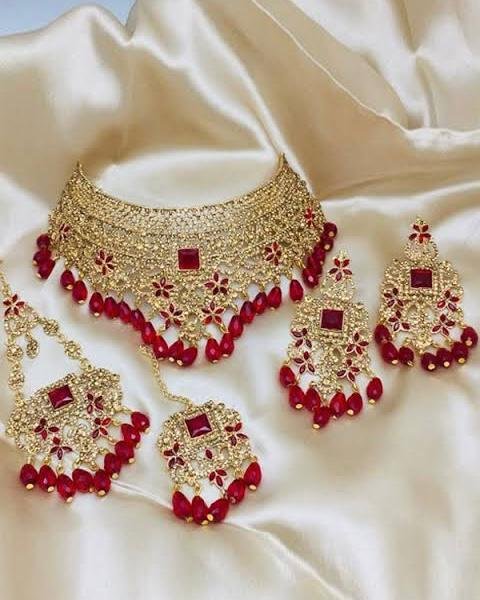 Ruby Royale Kundan Bridal Necklace Set Ruby Royale Kundan Bridal Necklace Set